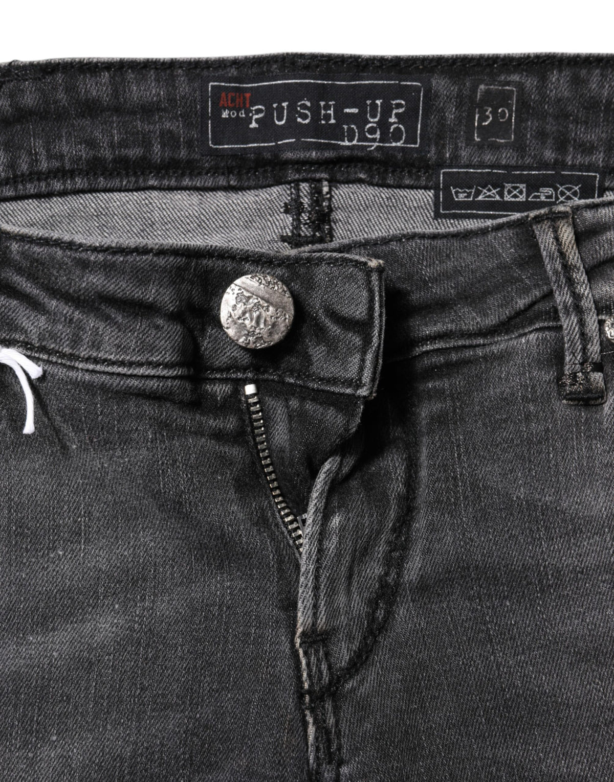 Dark Gray Cotton Slim Fit Denim Low Waist Denim Jeans