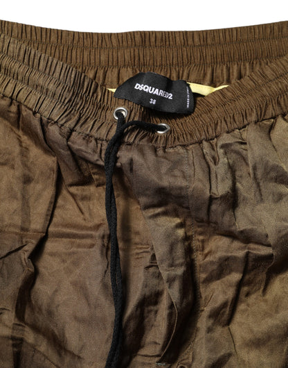 Brown Mid Waisted Women Sweatpants Pants