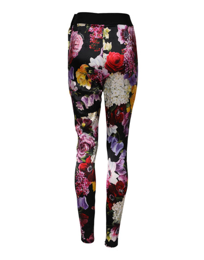 Multicolor Floral Legging Stretch Waist Pants