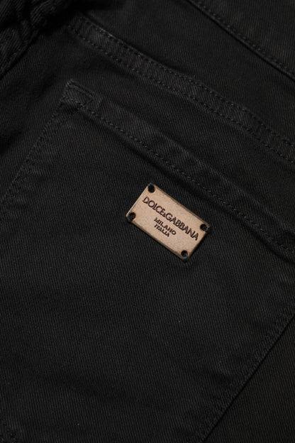 Black Cotton Stretch Slim Fit Denim Jeans