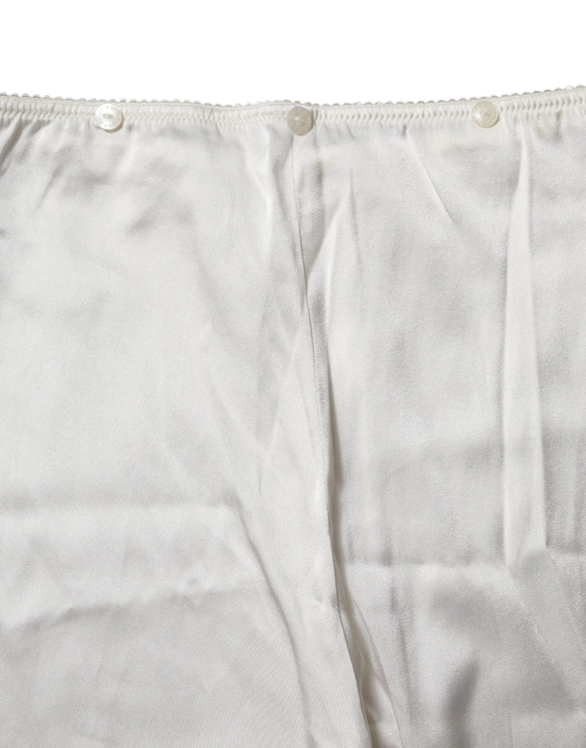 Ivory Silk Tapered High Waist Pants