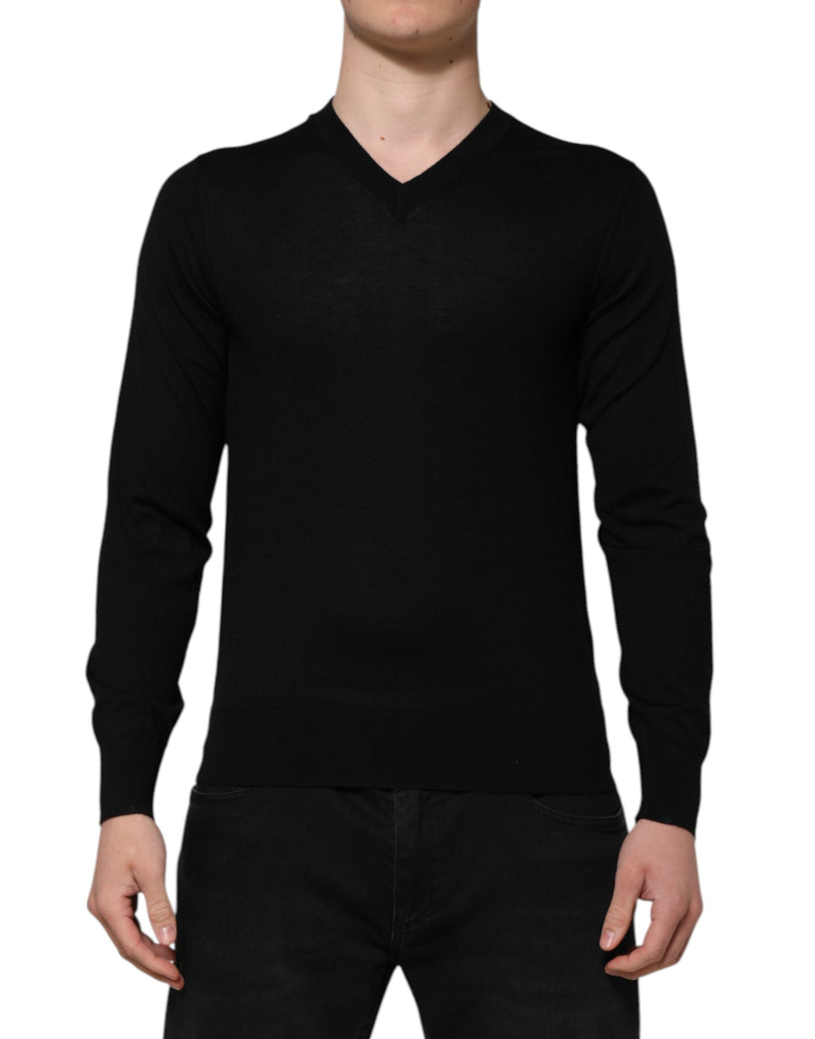 Dark Gray Embroidered Logo Pullover Sweater