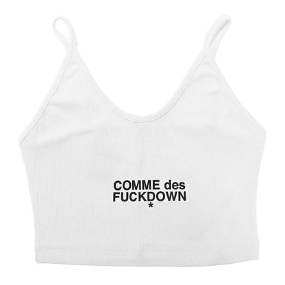 White Cotton Women Crop Top