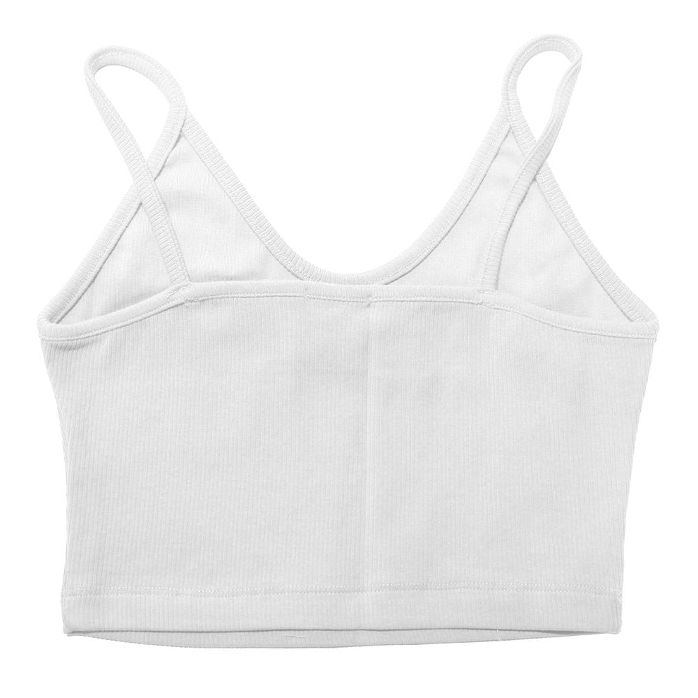 White Cotton Women Crop Top