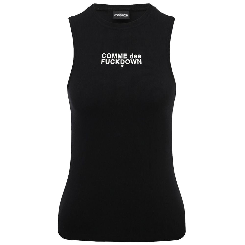 Black Cotton Women Tank Top