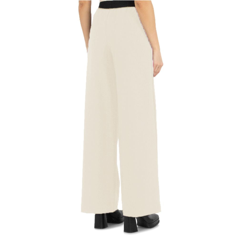 Beige Polyester Women Palazzo Trousers