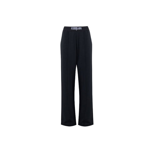 Black Polyester Women Palazzo Trousers
