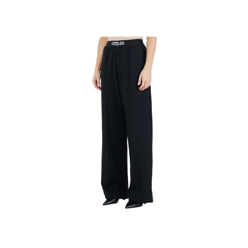 Black Polyester Women Palazzo Trousers