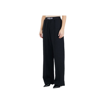 Black Polyester Women Palazzo Trousers