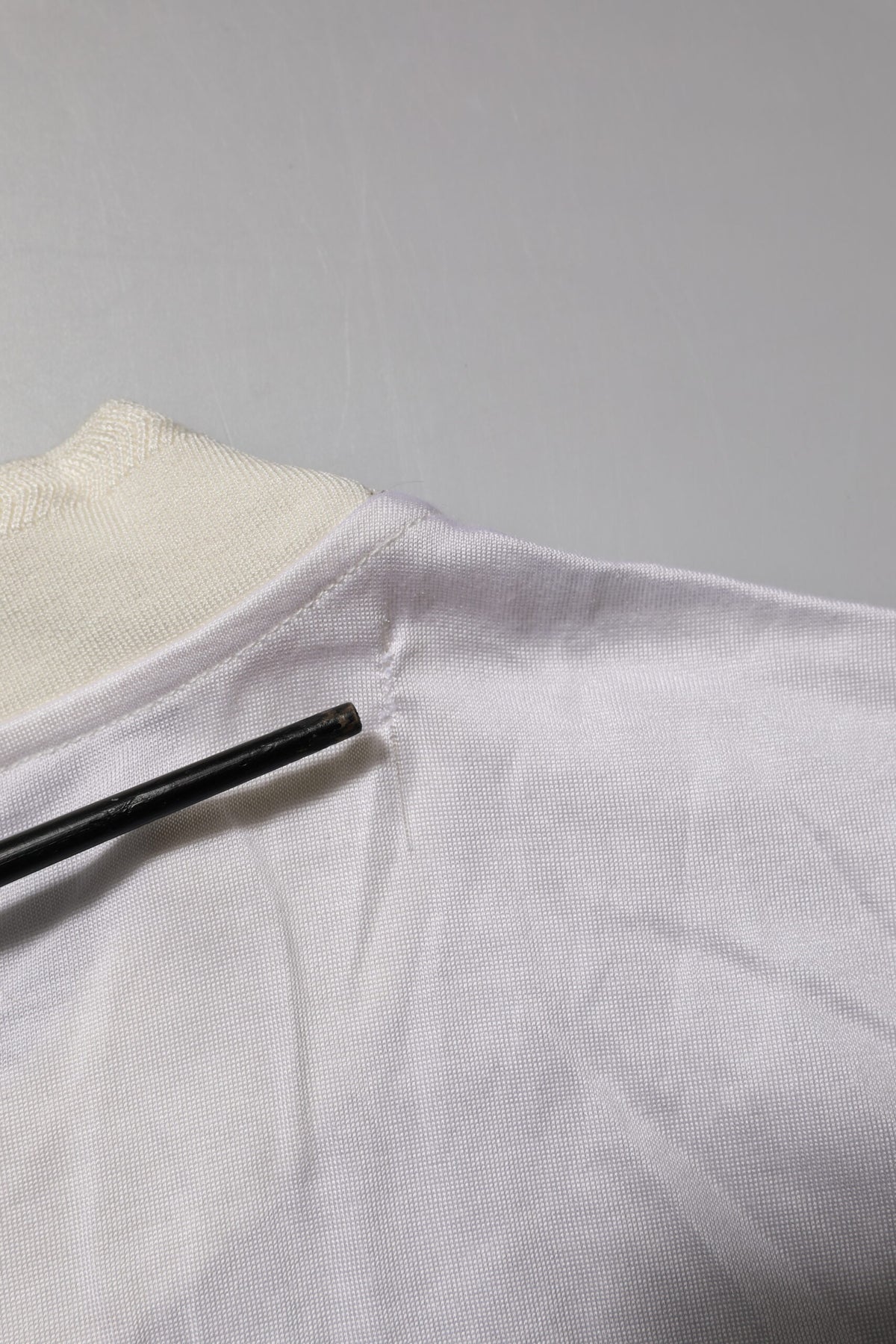 White Silk Crew Neck Long Sleeves T-shirt