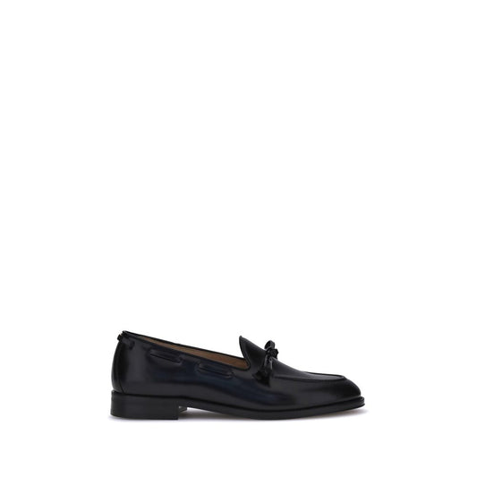 Black Calf Leather Bos Taurus Slip-On Loafers