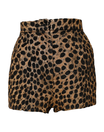 Brown Leopard High Waisted Hot Pants Shorts