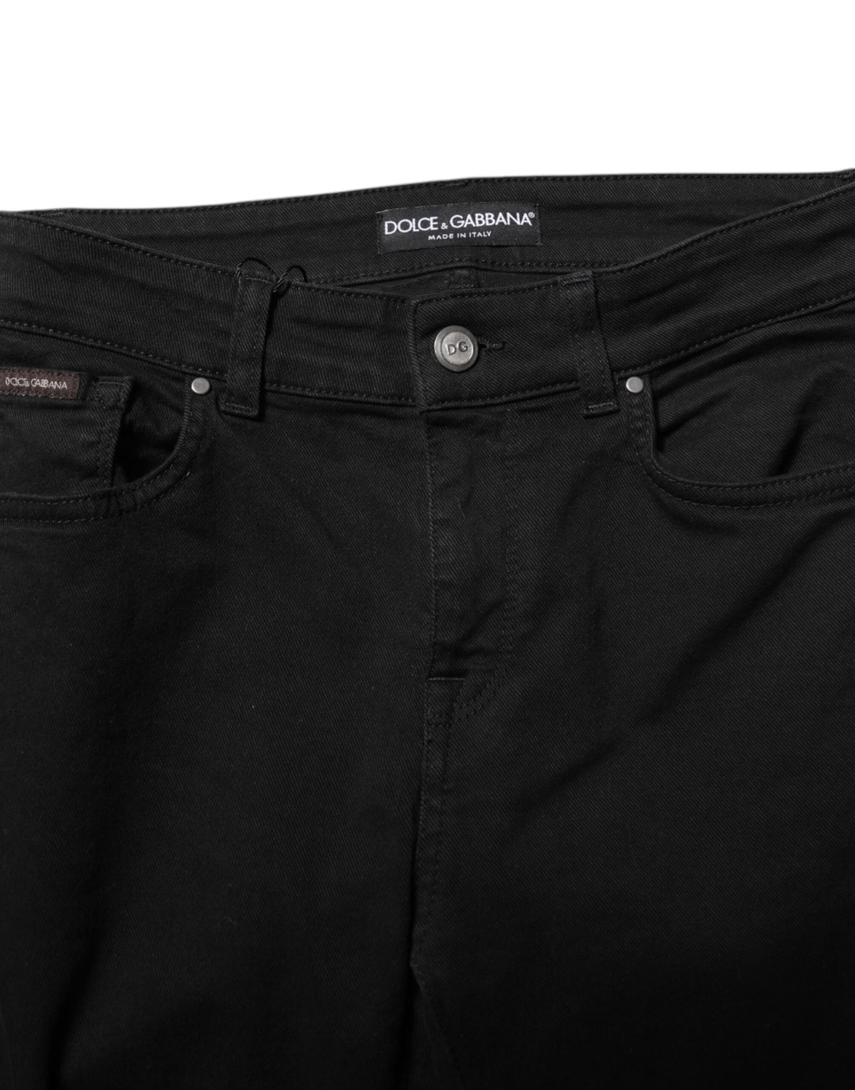 Black Cotton Logo Skinny Mid Waist Denim Jeans