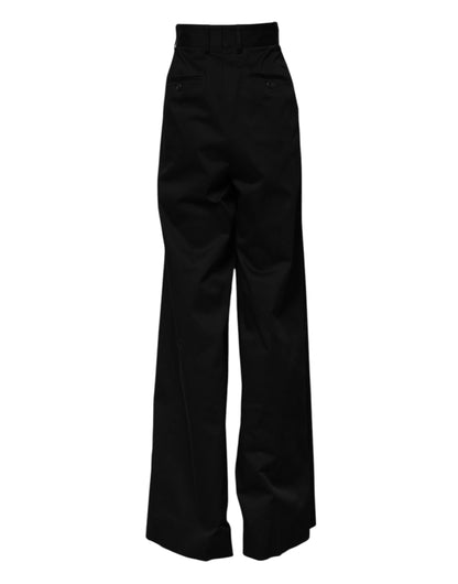 Black Cotton HighWaist Wide Leg Pants