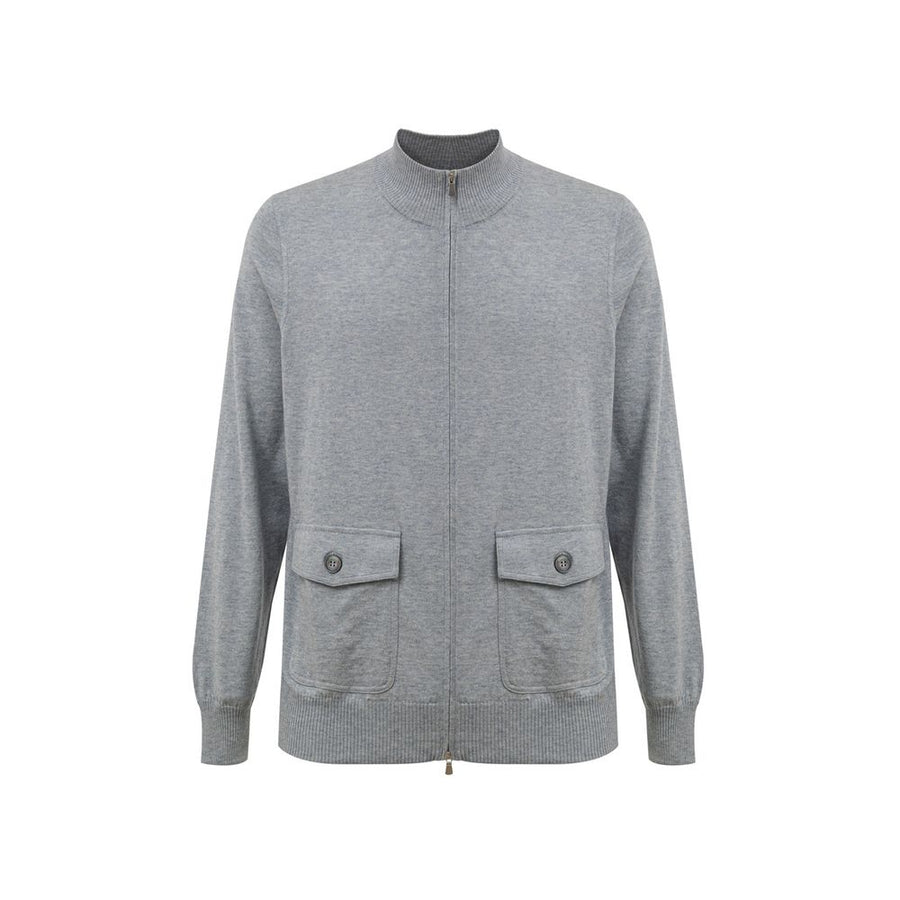Gray Cotton Cardigan