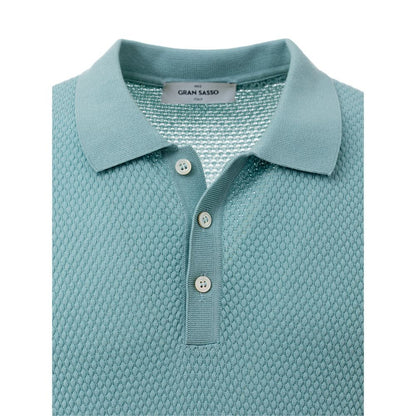 Blue Cotton Polo Shirt