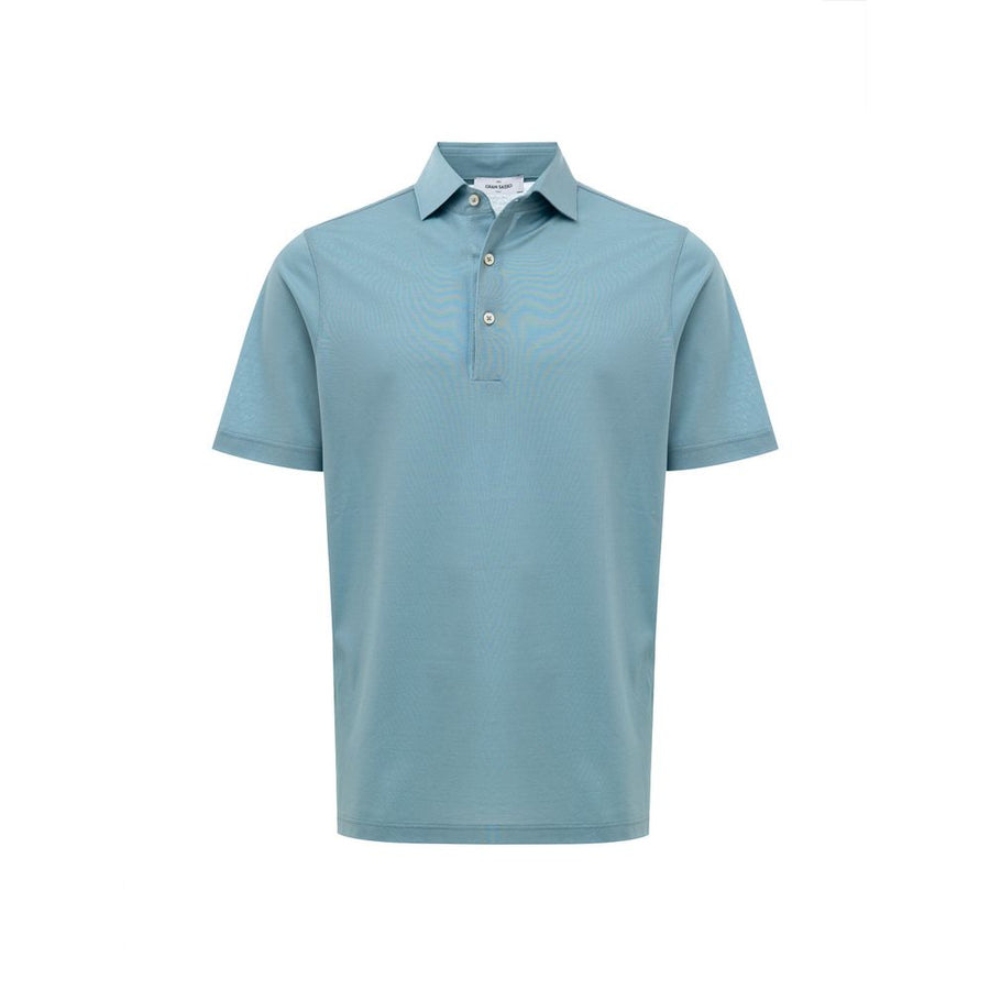 Blue Cotton Polo Shirt