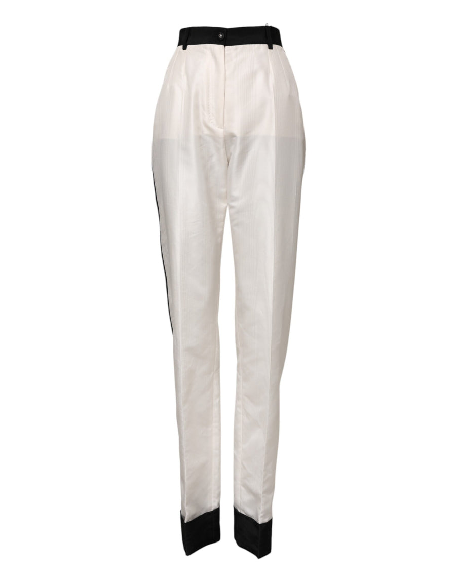 White High Waist Straight Dress Trouser Pants