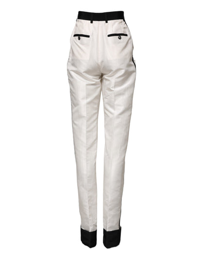 White High Waist Straight Dress Trouser Pants
