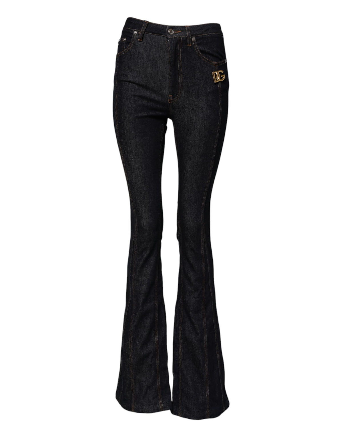 Black Cotton Mid Waist Bootcut Denim Jeans