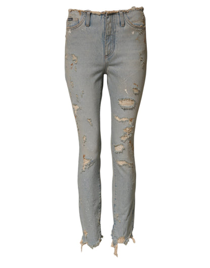 Light Blue High Waist Skinny Denim Jeans