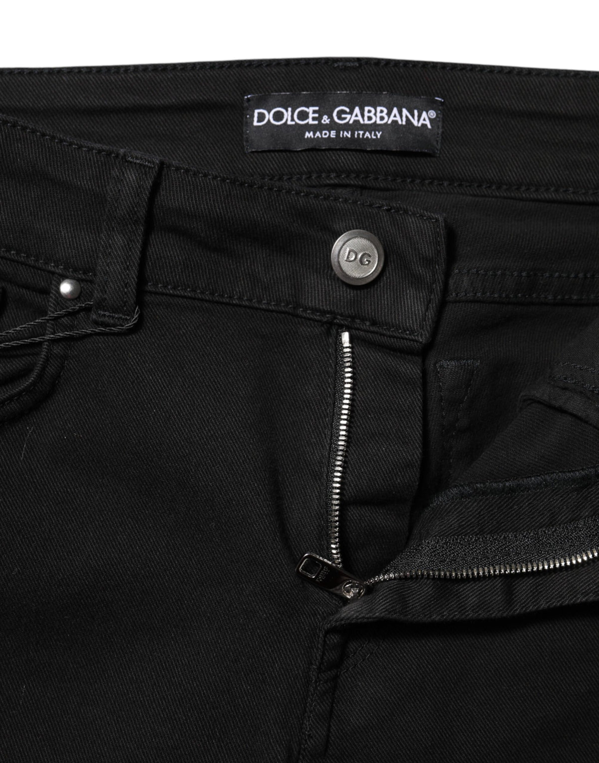Black Cotton Skinny Mid Waist Denim Jeans