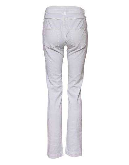 White Floral Embroidery GIRLY Denim Jeans