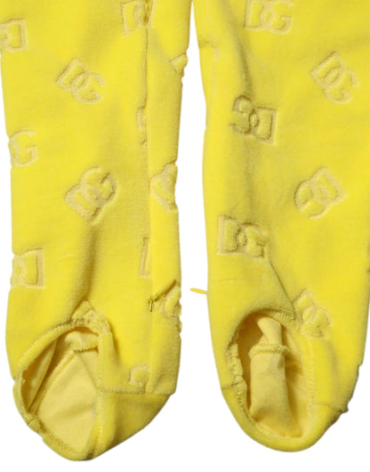 Yellow Logo Slim Fit Leggings Pants