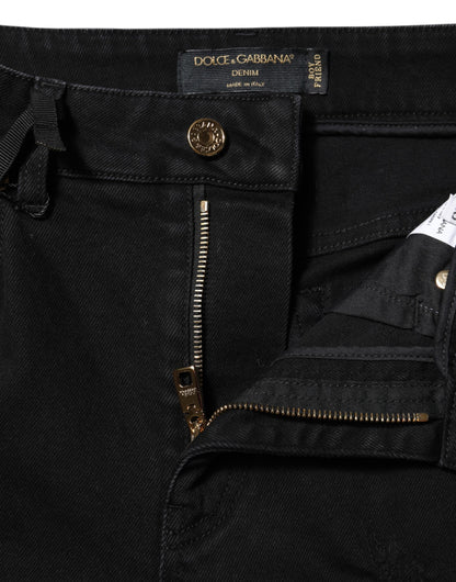 Black Boyfriend Cotton Flared Denim Jeans