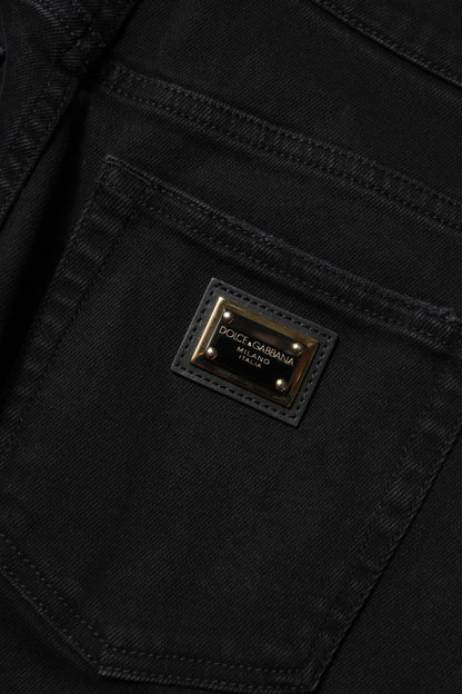 Black Boyfriend Cotton Flared Denim Jeans