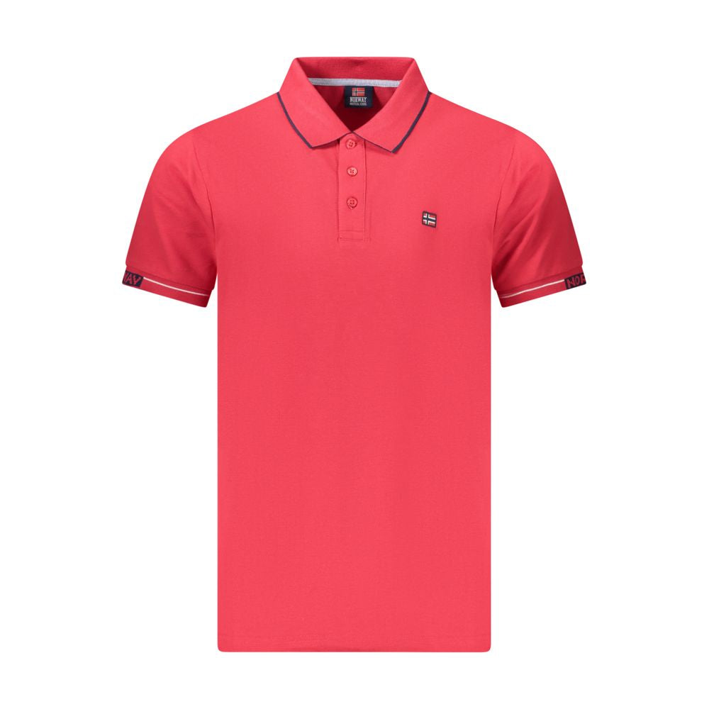 Red Cotton Men Polo Shirt