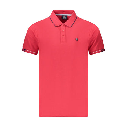 Red Cotton Men Polo Shirt