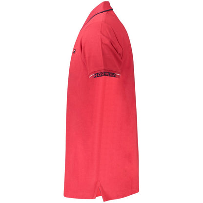 Red Cotton Men Polo Shirt