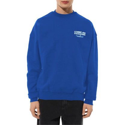 Blue Cotton Men Sweater