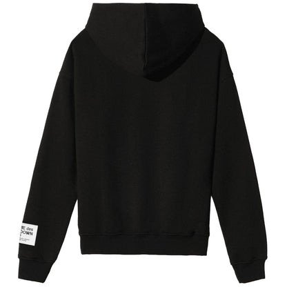 Black Cotton Men Hoodie