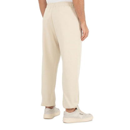 Beige Cotton Men Sweatpant