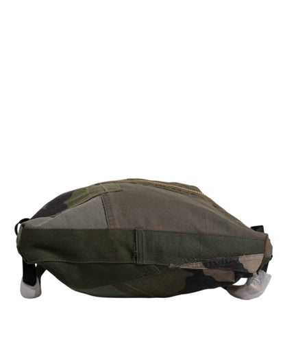 Military Green Patchwork Rucksack Backpack Bag