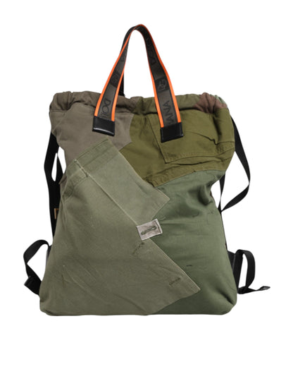 Military Green Patchwork Rucksack Backpack Bag