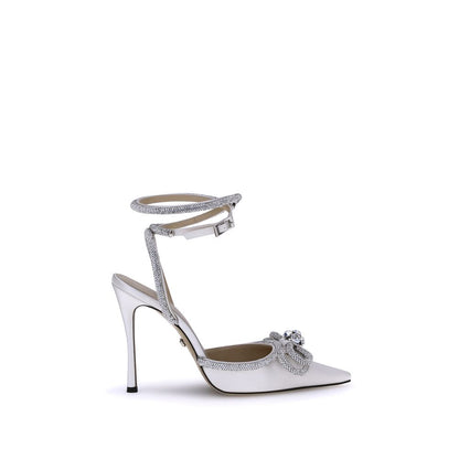 White Silk High Heel Pumps