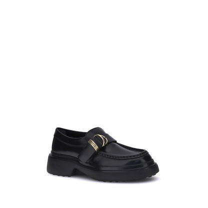 Black Rubber Platform Loafers