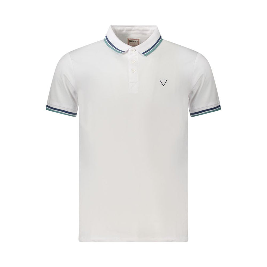 White Cotton Men Polo Shirt