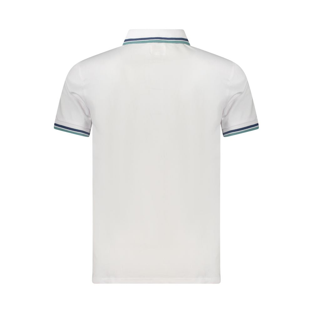 White Cotton Men Polo Shirt