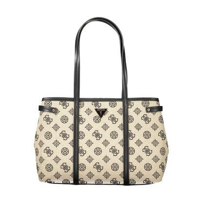 Beige Cotton Women Handbag