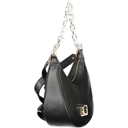 Black Polyethylene Women Handbag