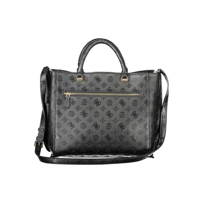Black Polyethylene Women Handbag