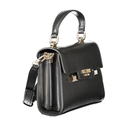 Black Polyethylene Women Handbag
