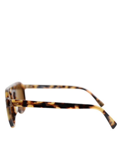 Brown Acetate Round Leopard Print Eyewear Sunglasses