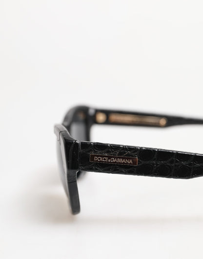 Black Leather Frame DG4177 Tinted Lens Sunglasses