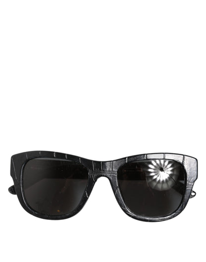 Black Leather Frame DG4177 Tinted Lens Sunglasses