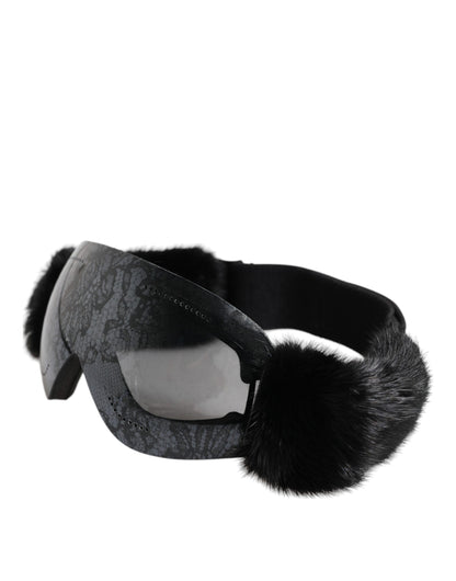 Black Bi0759 Lace Mirrored Ski Goggles Mask Sunglasses